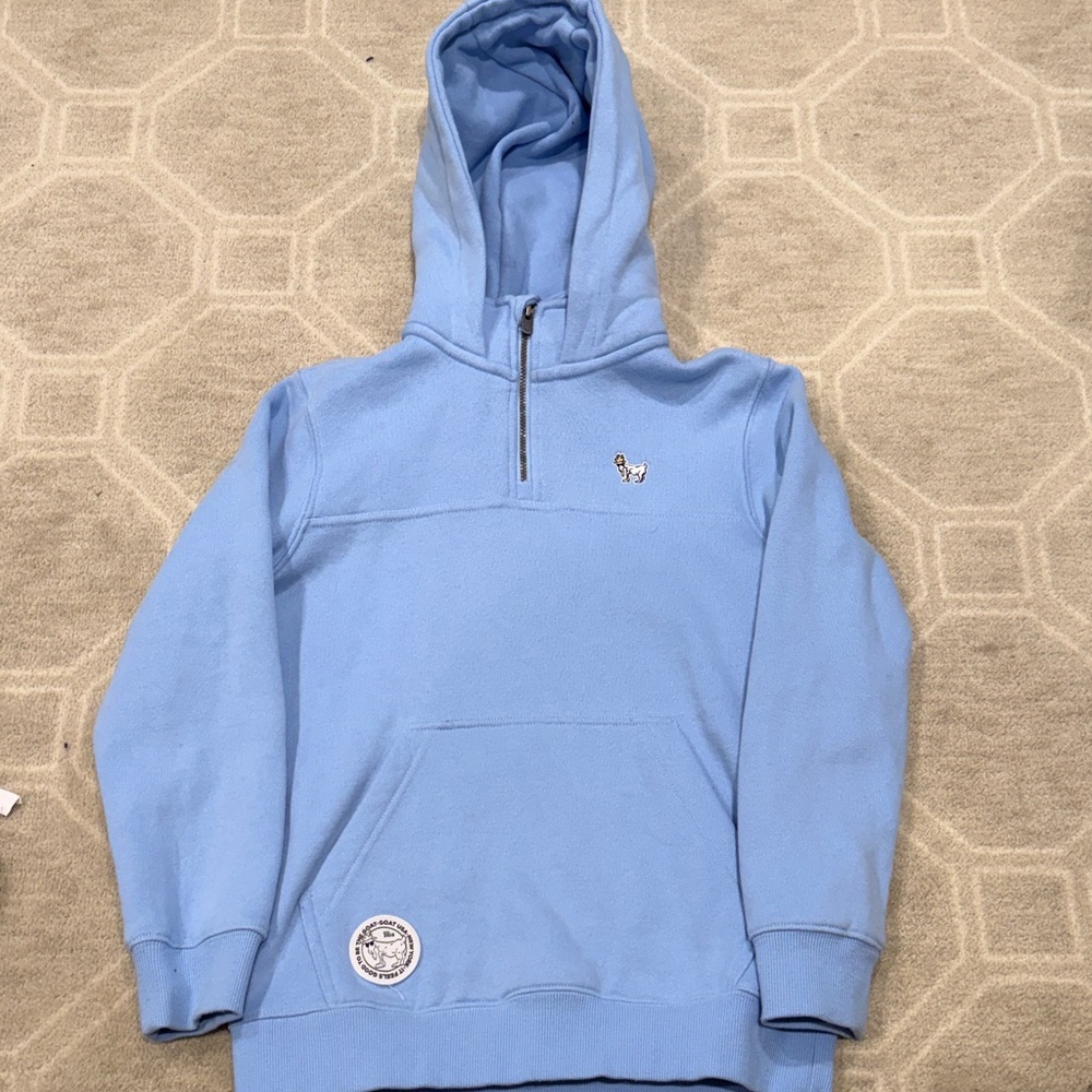 Light Blue Kids Half-Zip Hoodie Sweatshirt